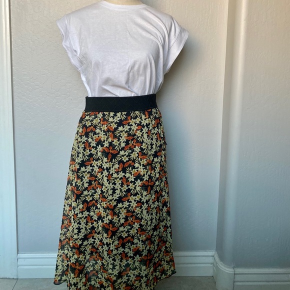 Lola LuLaRoe MIDI Floral Skirt NWT